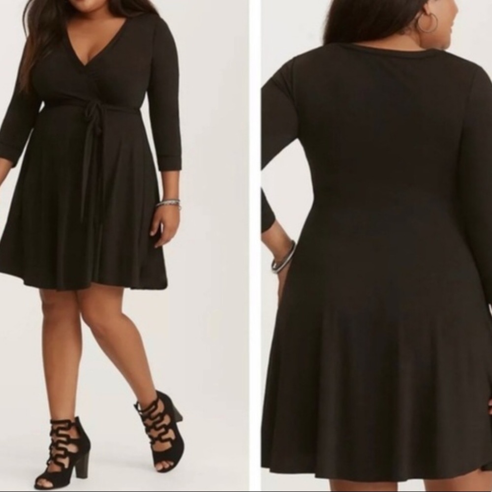 Torrid studio knit wrap dress, black size 1.